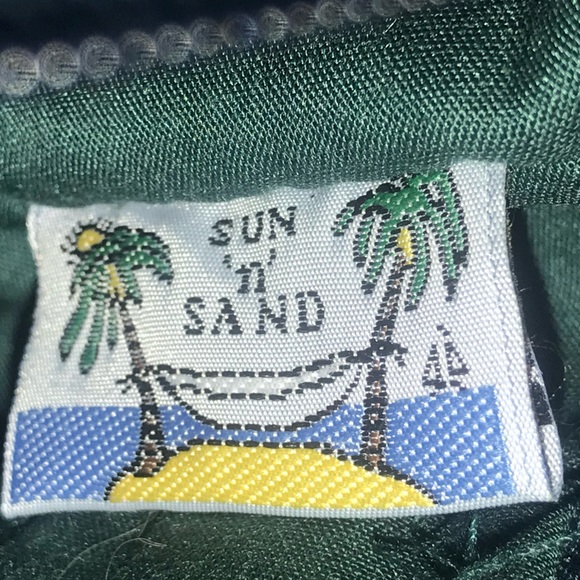 Sun N’ Sand teal turquoise blue basket weaved purse w/Cat art on front BoHo VNTG - Picture 7 of 8